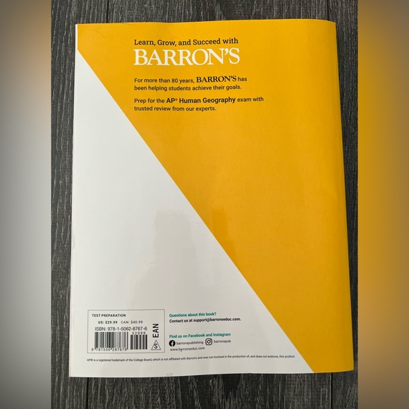Barron’s AP Human Geography premium 2024 test prep - Picture 2 of 2
